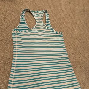 Lulu Lemon. Striped Tank size 6. Blue and white.